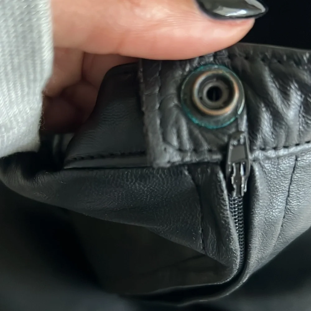 Vintage Black Leather Skirt - Picture 8 of 8